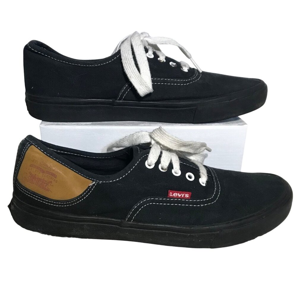 Levis Shoes Mens Dark Navy Canvas Comfort Sneakers Size 8.5 Lace-Up 51541940A